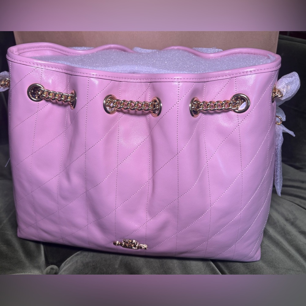 Coach Evelyn Shoulder Bag With Quilting In Pink - Picture 4 of 16